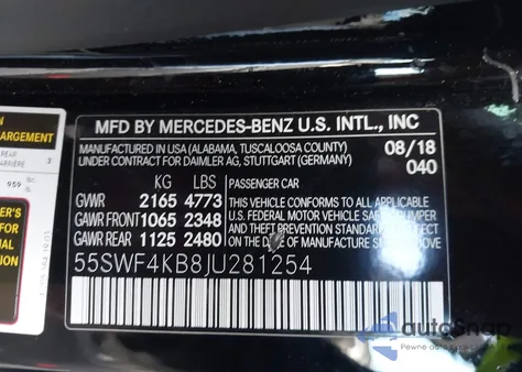 2018 Mercedes-Benz C 300 4Matic from USA, damaged, VIN 55SWF4KB8JU281254